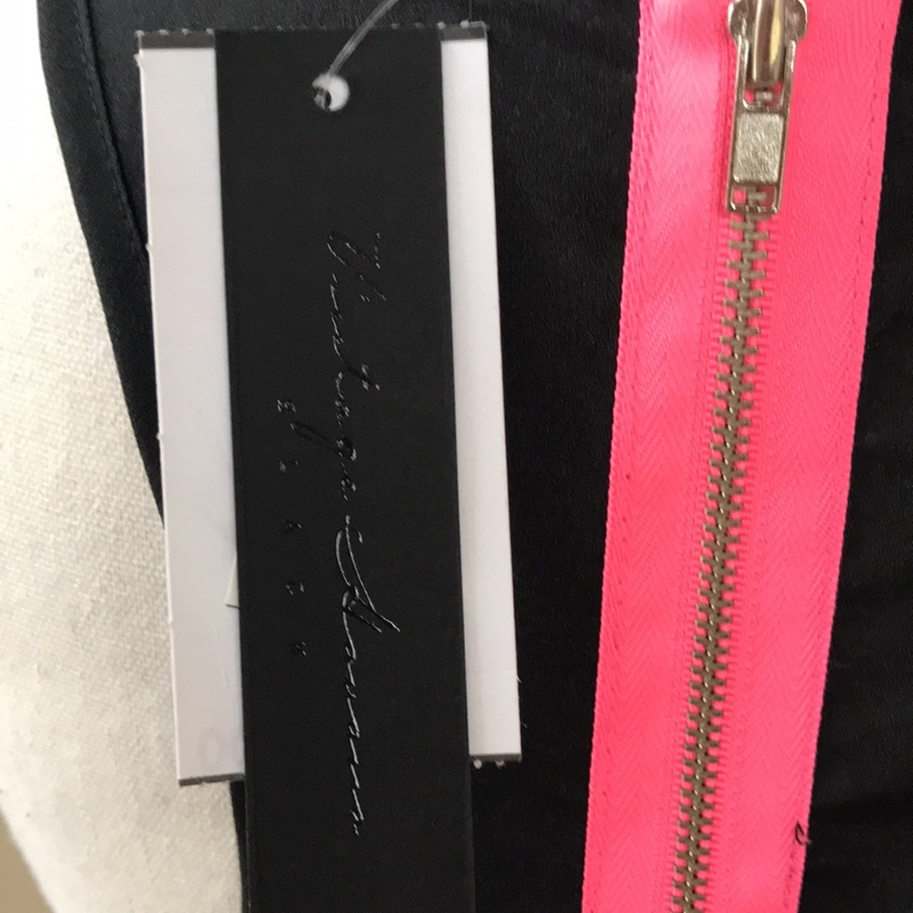 Cute Black Racerback Tank with Pink Zipper in Back - Picture 6 of 7